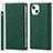 Custodia Portafoglio In Pelle Cover con Supporto L09 per Apple iPhone 15 Verde