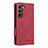 Custodia Portafoglio In Pelle Cover con Supporto L09Z per Samsung Galaxy S21 5G Rosso