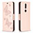 Custodia Portafoglio In Pelle Cover con Supporto L10 per Nokia 2.4 Rosa