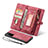 Custodia Portafoglio In Pelle Cover con Supporto L10 per Samsung Galaxy Note 20 5G Rosso