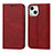Custodia Portafoglio In Pelle Cover con Supporto L11 per Apple iPhone 13 Mini Rosso