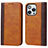 Custodia Portafoglio In Pelle Cover con Supporto L12 per Apple iPhone 13 Pro Marrone