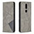 Custodia Portafoglio In Pelle Cover con Supporto L12 per Nokia 2.4 Grigio