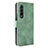 Custodia Portafoglio In Pelle Cover con Supporto L12Z per Samsung Galaxy Z Fold3 5G Verde