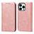Custodia Portafoglio In Pelle Cover con Supporto L14 per Apple iPhone 13 Pro Oro Rosa