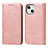 Custodia Portafoglio In Pelle Cover con Supporto L14 per Apple iPhone 14 Oro Rosa