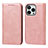 Custodia Portafoglio In Pelle Cover con Supporto L14 per Apple iPhone 14 Pro Oro Rosa