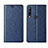 Custodia Portafoglio In Pelle Cover con Supporto L15 per Huawei Y7p Blu