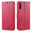 Custodia Portafoglio In Pelle Cover con Supporto L16 per Huawei Mate 40 Lite 5G Rosso
