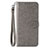 Custodia Portafoglio In Pelle Cover con Supporto L18 per Huawei Y7p Grigio