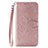 Custodia Portafoglio In Pelle Cover con Supporto L18 per Huawei Y7p Oro Rosa