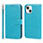 Custodia Portafoglio In Pelle Cover con Supporto L19 per Apple iPhone 13 Mini Cielo Blu