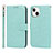 Custodia Portafoglio In Pelle Cover con Supporto L19 per Apple iPhone 13 Mini Verde Pastello