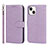 Custodia Portafoglio In Pelle Cover con Supporto L19 per Apple iPhone 14 Lavanda