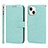 Custodia Portafoglio In Pelle Cover con Supporto L19 per Apple iPhone 14 Plus Verde Pastello