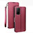 Custodia Portafoglio In Pelle Cover con Supporto L22 per Huawei Honor 30S Rosso Rosa