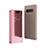 Custodia Portafoglio In Pelle Cover con Supporto Laterale Specchio Cover A01 per Samsung Galaxy S10 Plus Oro Rosa