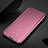 Custodia Portafoglio In Pelle Cover con Supporto Laterale Specchio Cover H01 per Samsung Galaxy S21 5G Oro Rosa