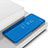 Custodia Portafoglio In Pelle Cover con Supporto Laterale Specchio Cover H02 per Samsung Galaxy S21 5G Blu