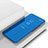 Custodia Portafoglio In Pelle Cover con Supporto Laterale Specchio Cover L01 per LG K61 Blu
