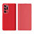 Custodia Portafoglio In Pelle Cover con Supporto Laterale Specchio Cover L01 per Oppo Find N 5G Rosso