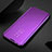 Custodia Portafoglio In Pelle Cover con Supporto Laterale Specchio Cover L01 per Oppo Find X3 5G Viola