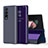 Custodia Portafoglio In Pelle Cover con Supporto Laterale Specchio Cover L01 per Samsung Galaxy Z Fold4 5G Viola