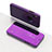 Custodia Portafoglio In Pelle Cover con Supporto Laterale Specchio Cover L02 per Apple iPhone X Viola