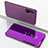 Custodia Portafoglio In Pelle Cover con Supporto Laterale Specchio Cover L02 per Huawei Nova 6 5G Viola