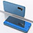 Custodia Portafoglio In Pelle Cover con Supporto Laterale Specchio Cover L02 per Samsung Galaxy Note 10 5G Cielo Blu