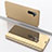 Custodia Portafoglio In Pelle Cover con Supporto Laterale Specchio Cover L02 per Samsung Galaxy Note 10 Oro