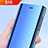 Custodia Portafoglio In Pelle Cover con Supporto Laterale Specchio Cover L02 per Samsung Galaxy S10 5G Blu