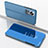 Custodia Portafoglio In Pelle Cover con Supporto Laterale Specchio Cover L04 per Xiaomi Mi 12 5G Blu
