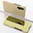 Custodia Portafoglio In Pelle Cover con Supporto Laterale Specchio Cover M01 per Huawei Nova 5T Oro