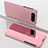 Custodia Portafoglio In Pelle Cover con Supporto Laterale Specchio Cover M01 per Samsung Galaxy A90 4G Oro Rosa