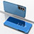 Custodia Portafoglio In Pelle Cover con Supporto Laterale Specchio Cover M01 per Samsung Galaxy S21 5G Cielo Blu