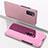 Custodia Portafoglio In Pelle Cover con Supporto Laterale Specchio Cover M02 per Huawei Honor View 30 5G Oro Rosa