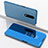 Custodia Portafoglio In Pelle Cover con Supporto Laterale Specchio Cover M02 per Oppo R17 Pro Blu