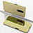 Custodia Portafoglio In Pelle Cover con Supporto Laterale Specchio Cover M02 per Oppo RX17 Pro Oro