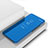Custodia Portafoglio In Pelle Cover con Supporto Laterale Specchio Cover M03 per Huawei Nova 5i Blu