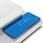 Custodia Portafoglio In Pelle Cover con Supporto Laterale Specchio Cover per Apple iPhone 12 Pro Blu