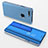 Custodia Portafoglio In Pelle Cover con Supporto Laterale Specchio Cover per Apple iPhone 7 Plus Blu