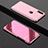 Custodia Portafoglio In Pelle Cover con Supporto Laterale Specchio Cover per Huawei Enjoy 9 Oro Rosa