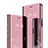 Custodia Portafoglio In Pelle Cover con Supporto Laterale Specchio Cover per Huawei Honor 9 Lite Oro Rosa