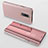 Custodia Portafoglio In Pelle Cover con Supporto Laterale Specchio Cover per Huawei Mate 10 Lite Oro Rosa