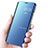 Custodia Portafoglio In Pelle Cover con Supporto Laterale Specchio Cover per Huawei Mate 20 Pro Blu