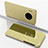Custodia Portafoglio In Pelle Cover con Supporto Laterale Specchio Cover per Huawei Mate 30 Pro Oro
