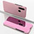 Custodia Portafoglio In Pelle Cover con Supporto Laterale Specchio Cover per Huawei Nova 3i Oro Rosa