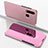Custodia Portafoglio In Pelle Cover con Supporto Laterale Specchio Cover per Huawei P30 Lite New Edition Oro Rosa