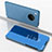 Custodia Portafoglio In Pelle Cover con Supporto Laterale Specchio Cover per Huawei Y9a Blu